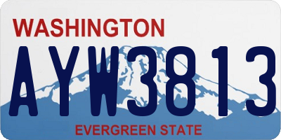 WA license plate AYW3813
