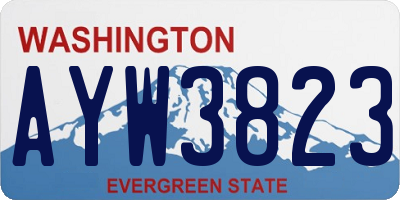 WA license plate AYW3823