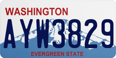WA license plate AYW3829