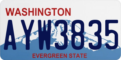 WA license plate AYW3835