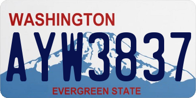 WA license plate AYW3837