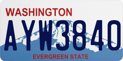WA license plate AYW3840