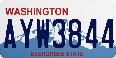 WA license plate AYW3844