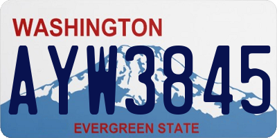 WA license plate AYW3845