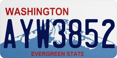 WA license plate AYW3852
