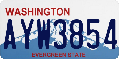 WA license plate AYW3854