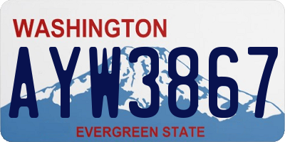 WA license plate AYW3867