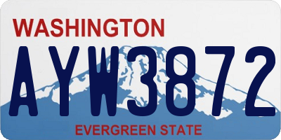 WA license plate AYW3872