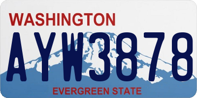 WA license plate AYW3878