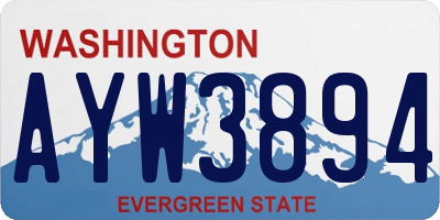 WA license plate AYW3894