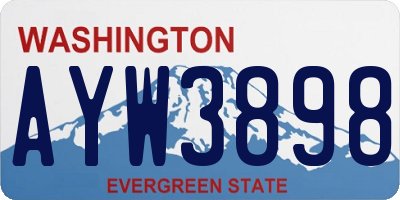 WA license plate AYW3898