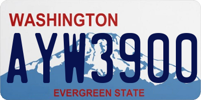 WA license plate AYW3900