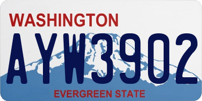 WA license plate AYW3902