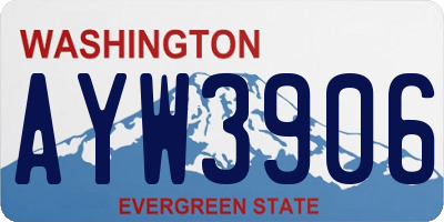 WA license plate AYW3906