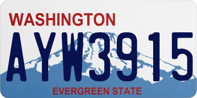 WA license plate AYW3915