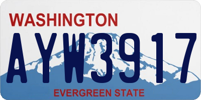WA license plate AYW3917