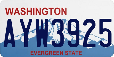 WA license plate AYW3925