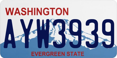 WA license plate AYW3939