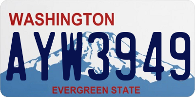WA license plate AYW3949