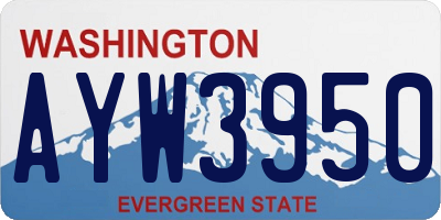 WA license plate AYW3950