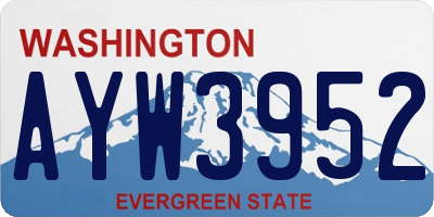 WA license plate AYW3952