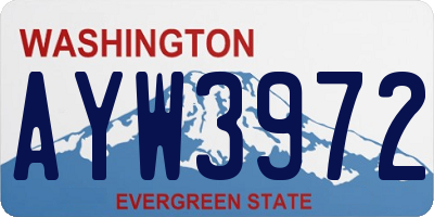 WA license plate AYW3972