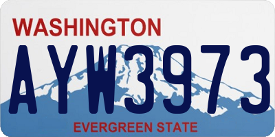 WA license plate AYW3973