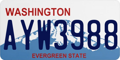WA license plate AYW3988