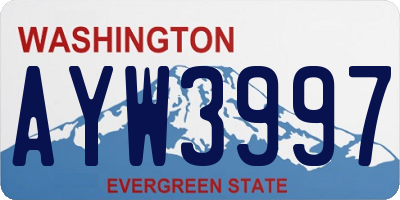 WA license plate AYW3997