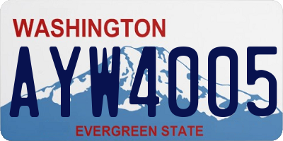 WA license plate AYW4005