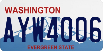 WA license plate AYW4006