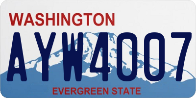 WA license plate AYW4007