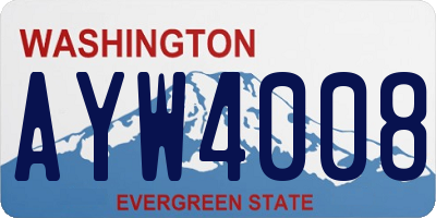 WA license plate AYW4008