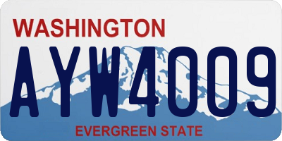 WA license plate AYW4009