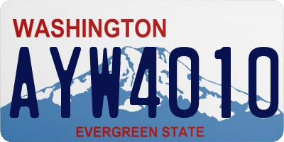 WA license plate AYW4010