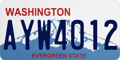 WA license plate AYW4012