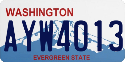 WA license plate AYW4013