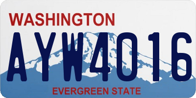 WA license plate AYW4016