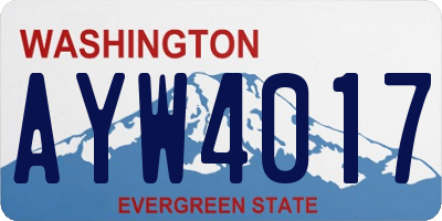 WA license plate AYW4017