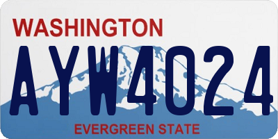 WA license plate AYW4024