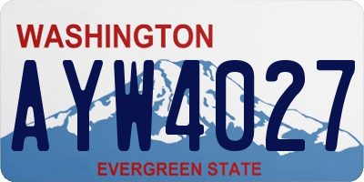 WA license plate AYW4027