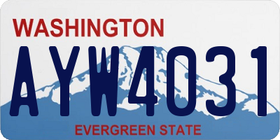 WA license plate AYW4031