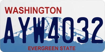 WA license plate AYW4032