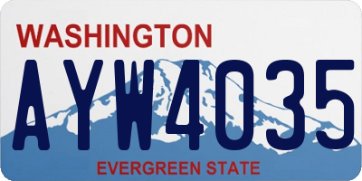 WA license plate AYW4035