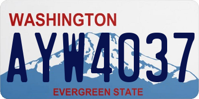 WA license plate AYW4037