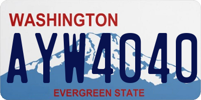 WA license plate AYW4040