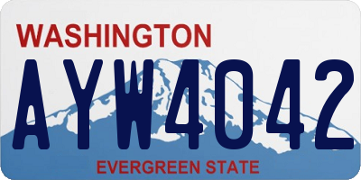 WA license plate AYW4042