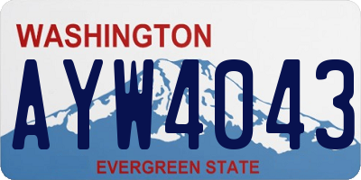 WA license plate AYW4043