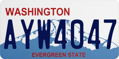 WA license plate AYW4047