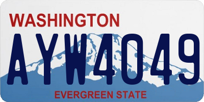 WA license plate AYW4049